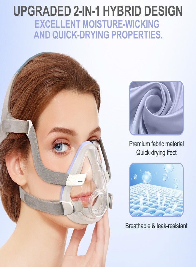 MEDICOLOR 2 Packs Replacement F20 Fabric Mask Cushion (L) for AirFit F20 & Airtouch F20, Full Face Mask Wrapped by Breathable Fabric, F20 Cushion for CPAP Users, No Silicone Contact & Stuffiness (Purple,Large) - Image 4
